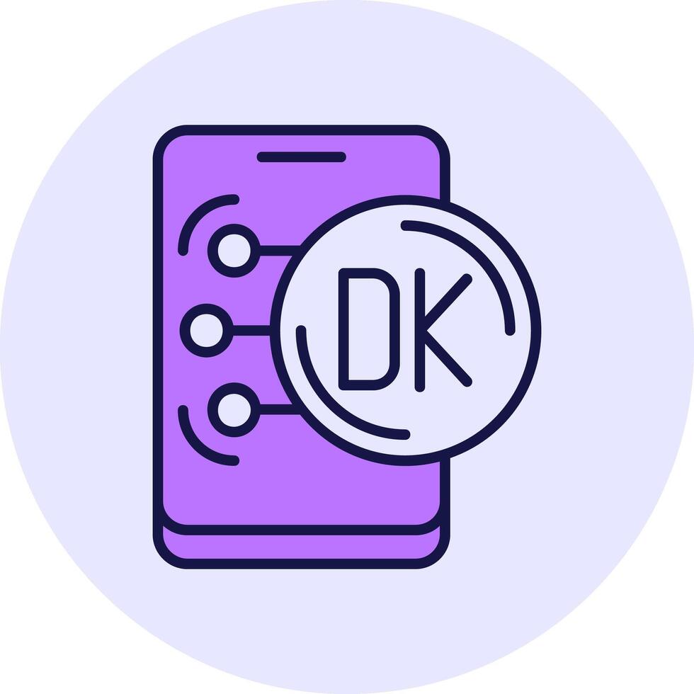 Danish Krone Filled Circle Fill Style Icon vector