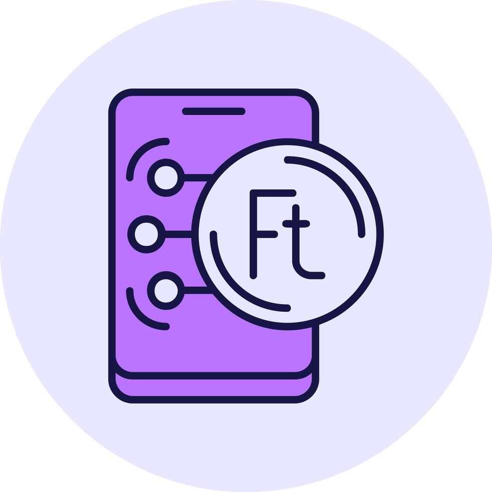 Hungarian Forint Filled Circle Fill Style Icon vector
