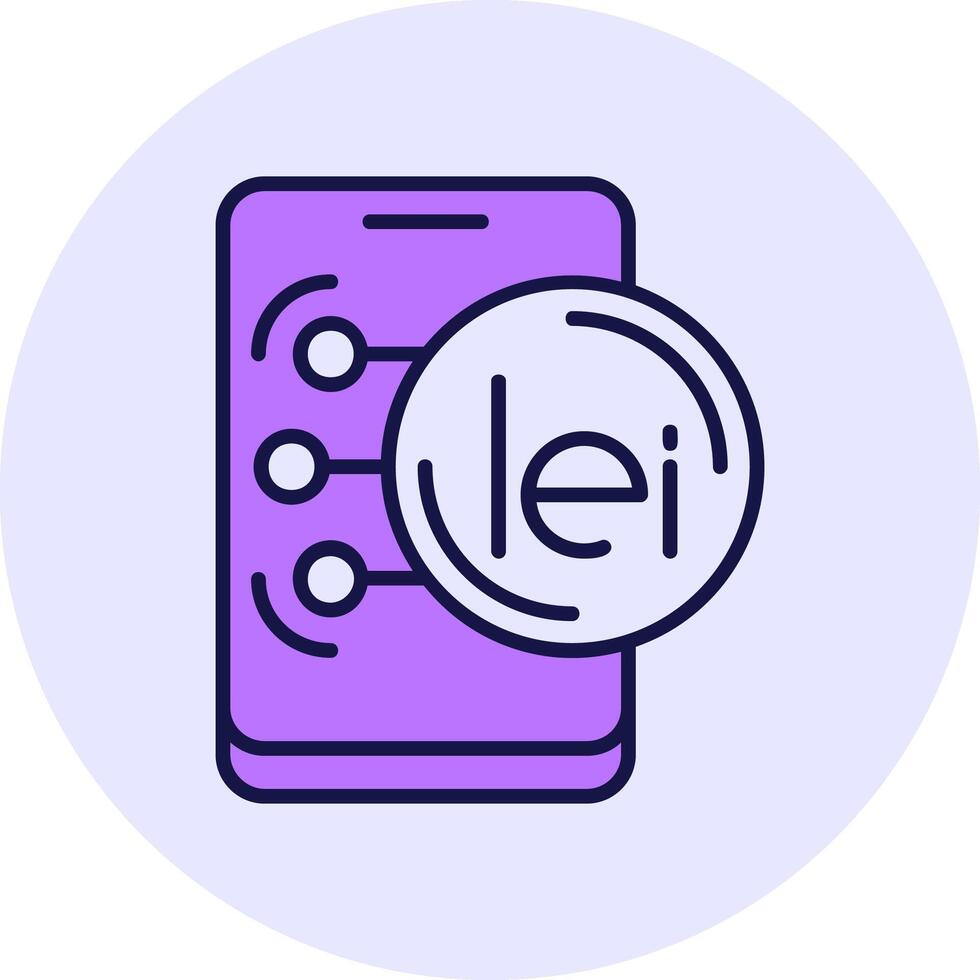 Romanian Leu Filled Circle Fill Style Icon vector
