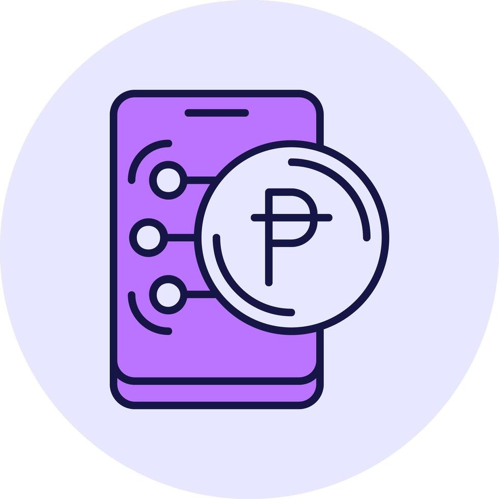 Spain pesetas Filled Circle Fill Style Icon vector