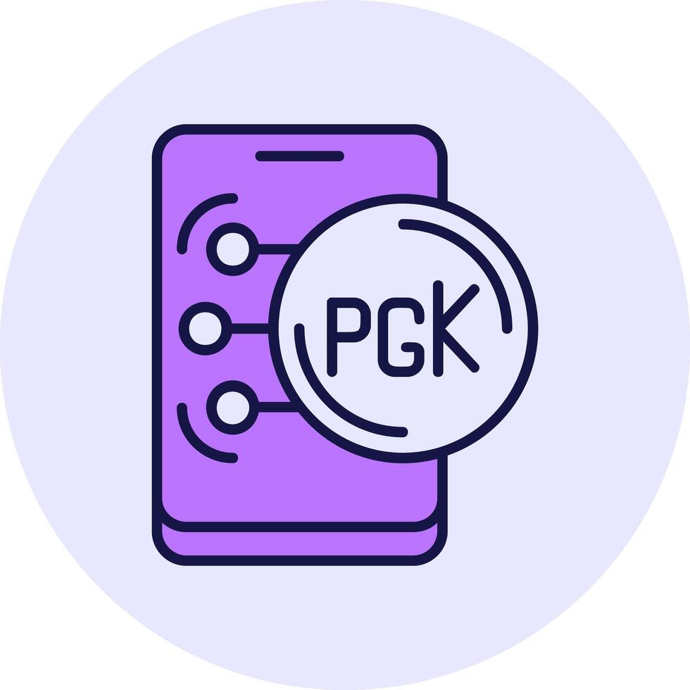 Papua New Guinean Kina Filled Circle Fill Style Icon vector