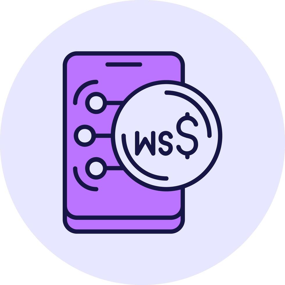 Samoan Tala Filled Circle Fill Style Icon vector