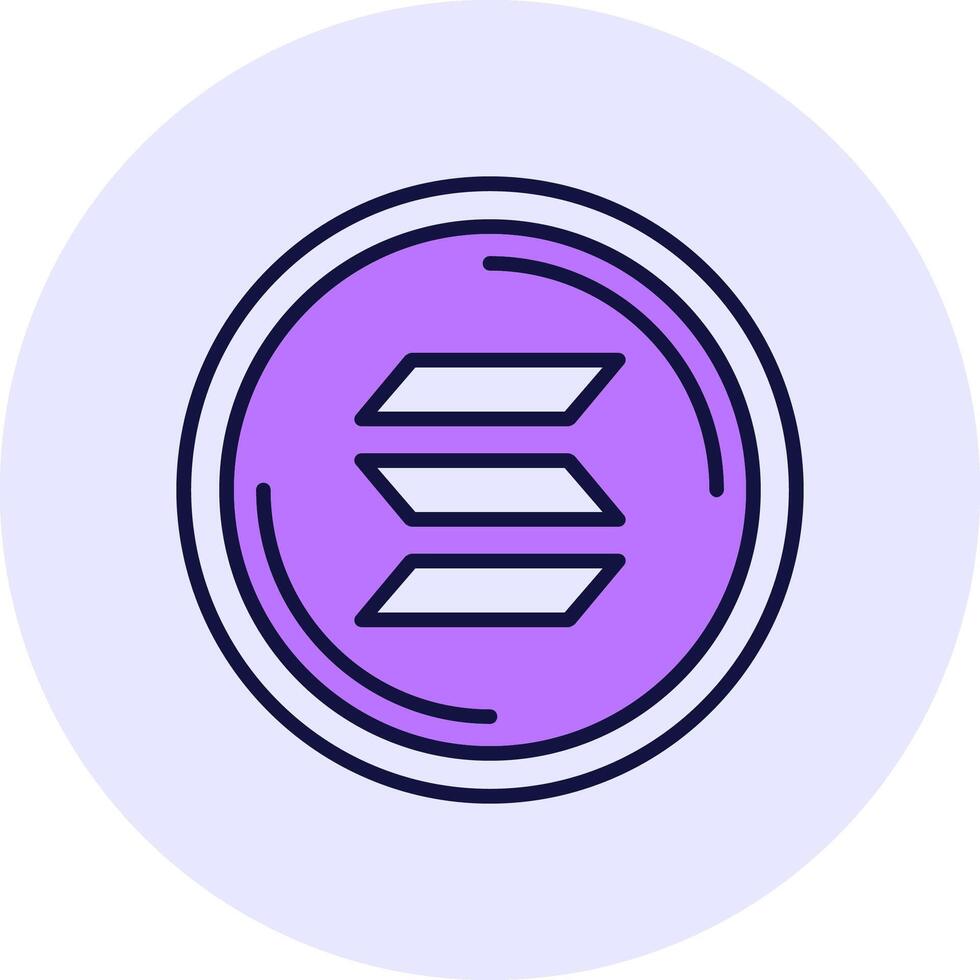 Solana Filled Circle Fill Style Icon vector