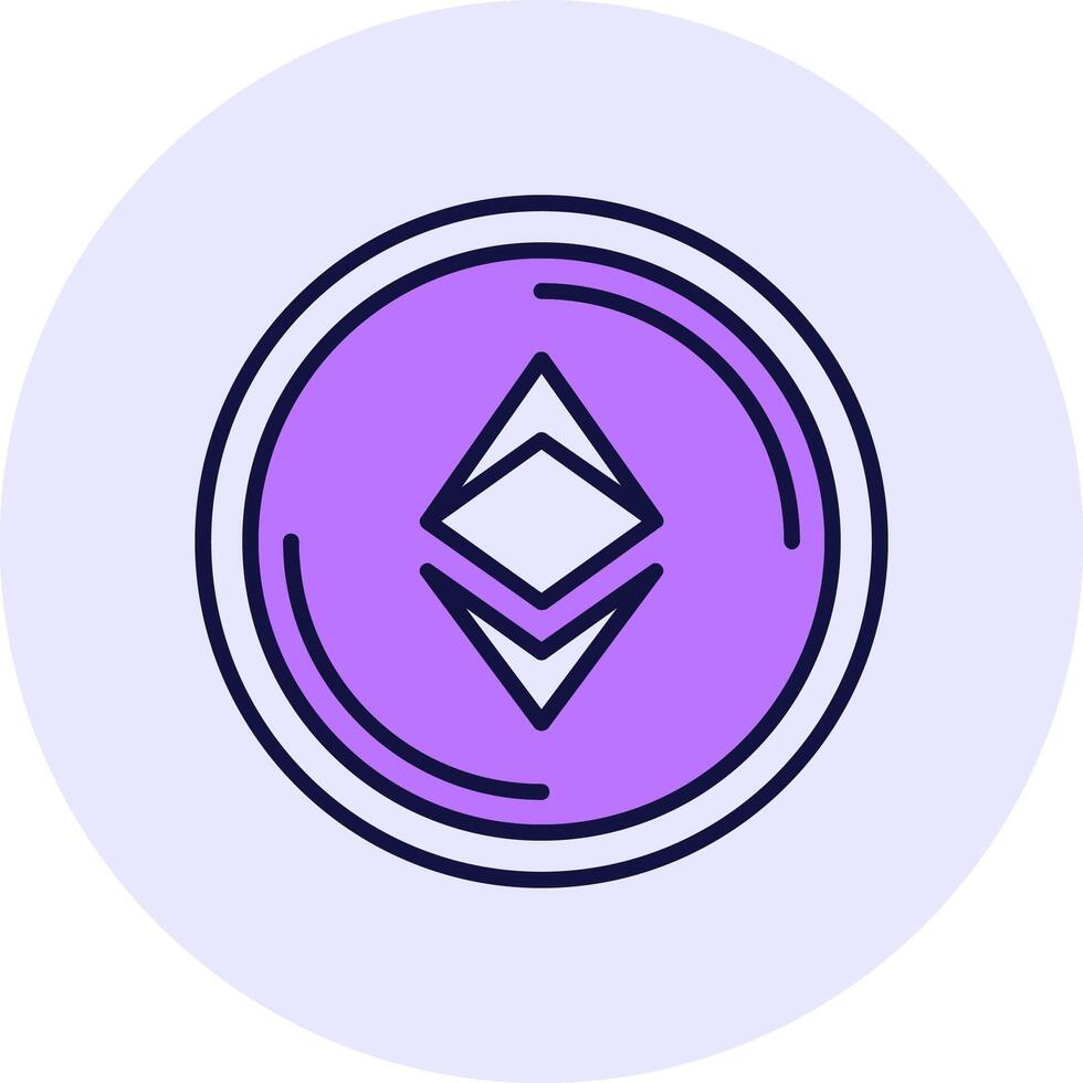 Ethereum Filled Circle Fill Style Icon vector