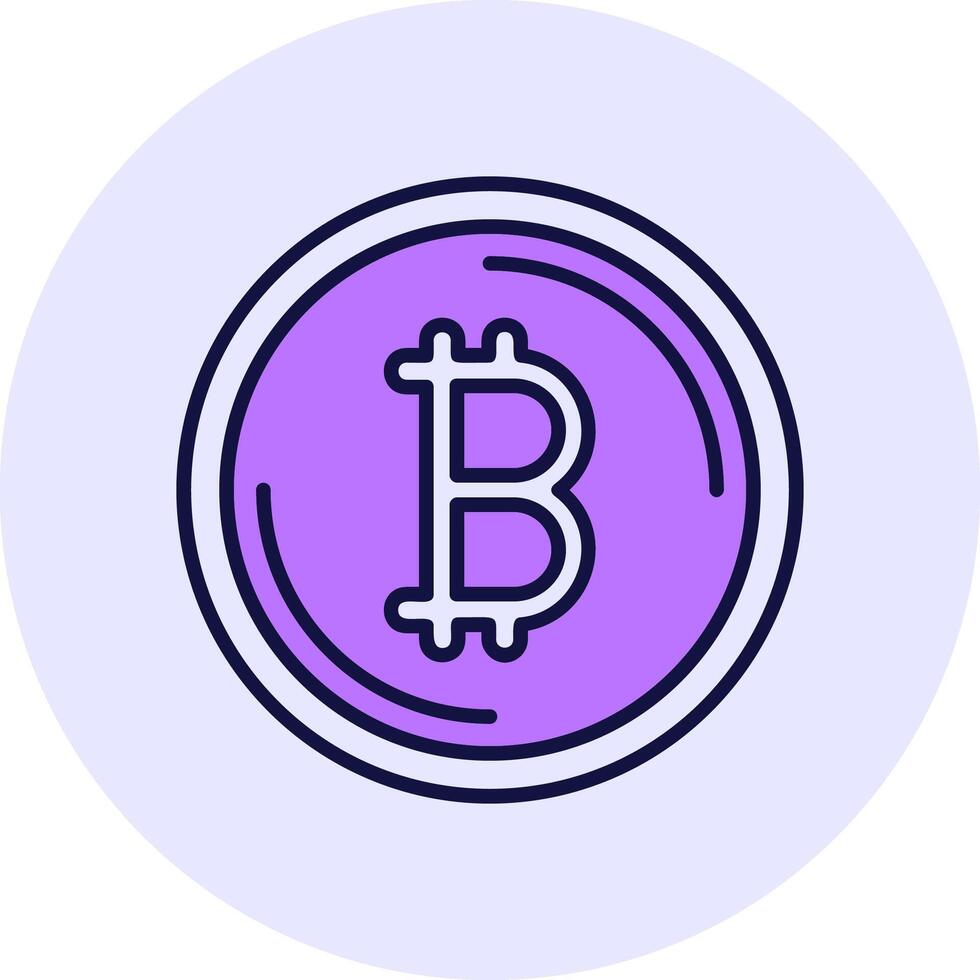 Bitcoin Filled Circle Fill Style Icon vector