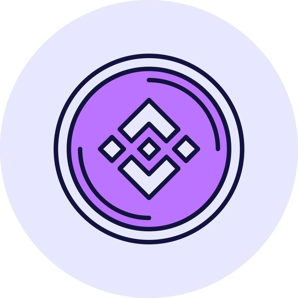 Binance Coin Filled Circle Fill Style Icon vector