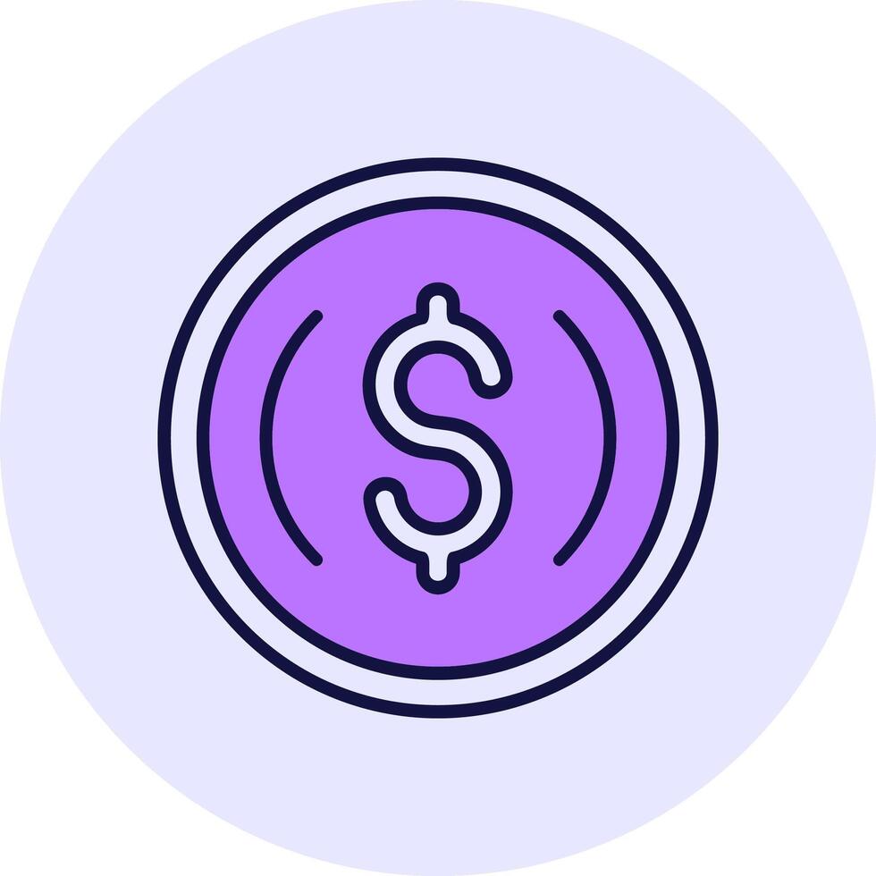 USD Coin Filled Circle Fill Style Icon vector