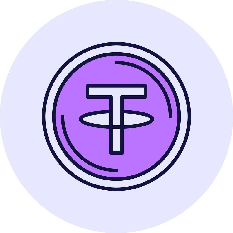 Tether Filled Circle Fill Style Icon vector