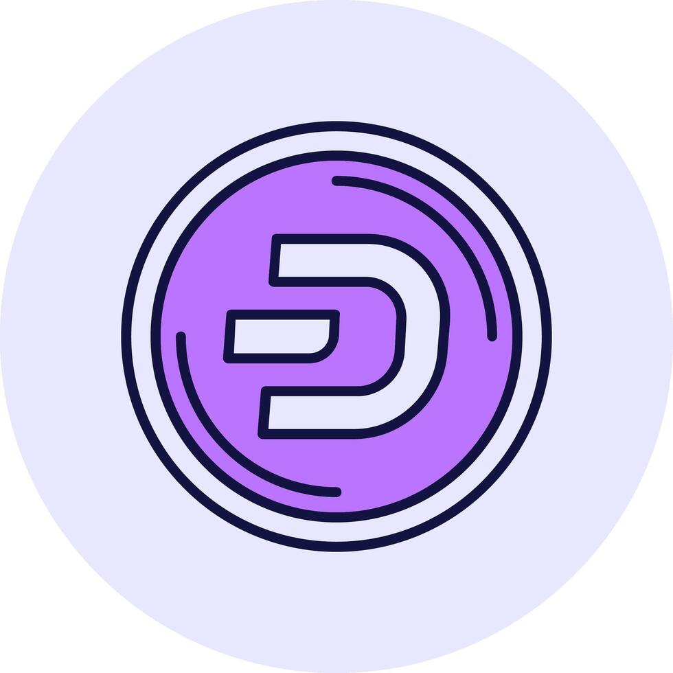 Dash Filled Circle Fill Style Icon vector