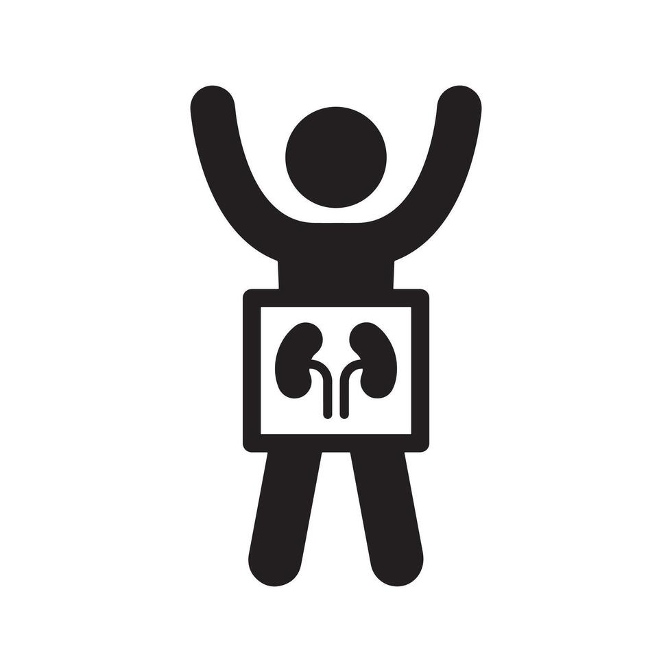Silhouette of Healthy Kidneys. vector