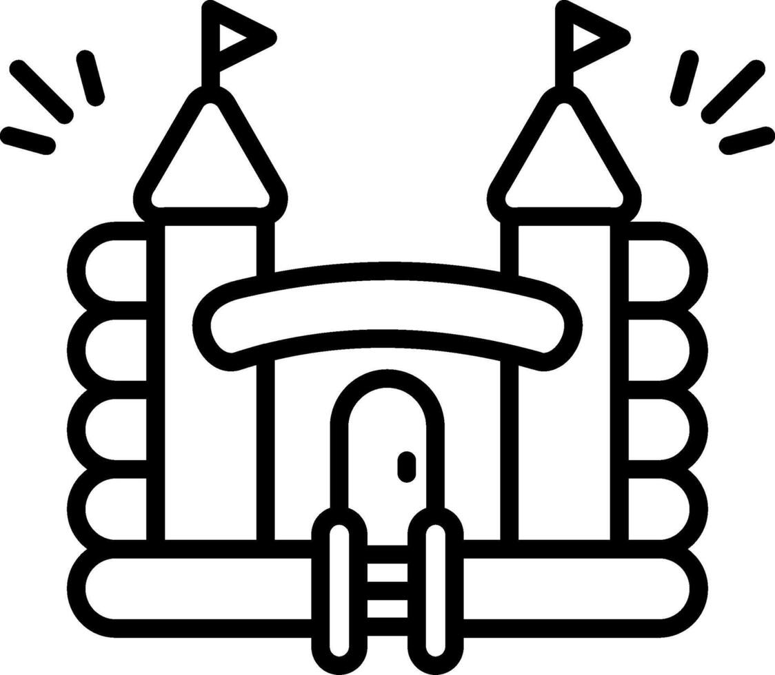 Inflatable Castle Line Icon Design Element vector