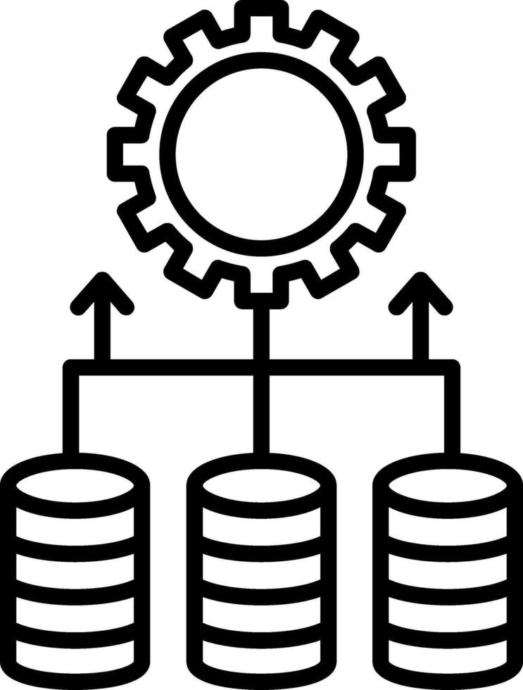 Data Integration Line Icon Design Element vector