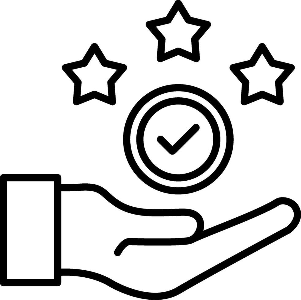 Completed Task Line Icon Design Element vector