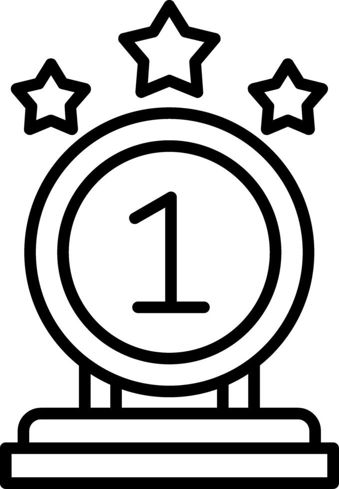 First Prize Line Icon Design Element vector