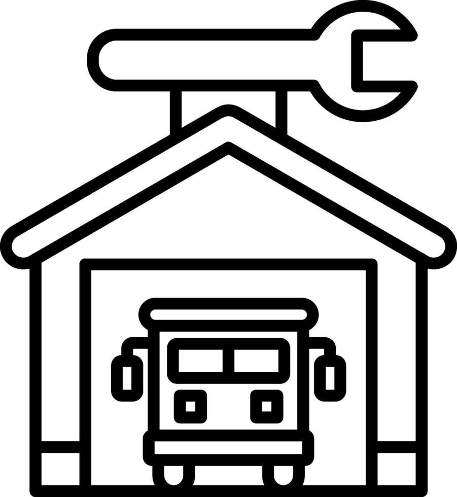 Garage Line Icon Design Element vector