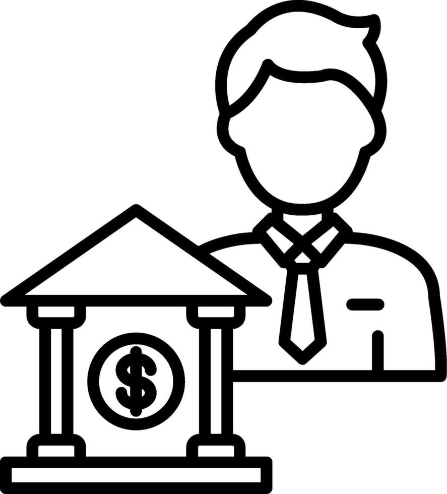 Banker Line Icon Design Element vector