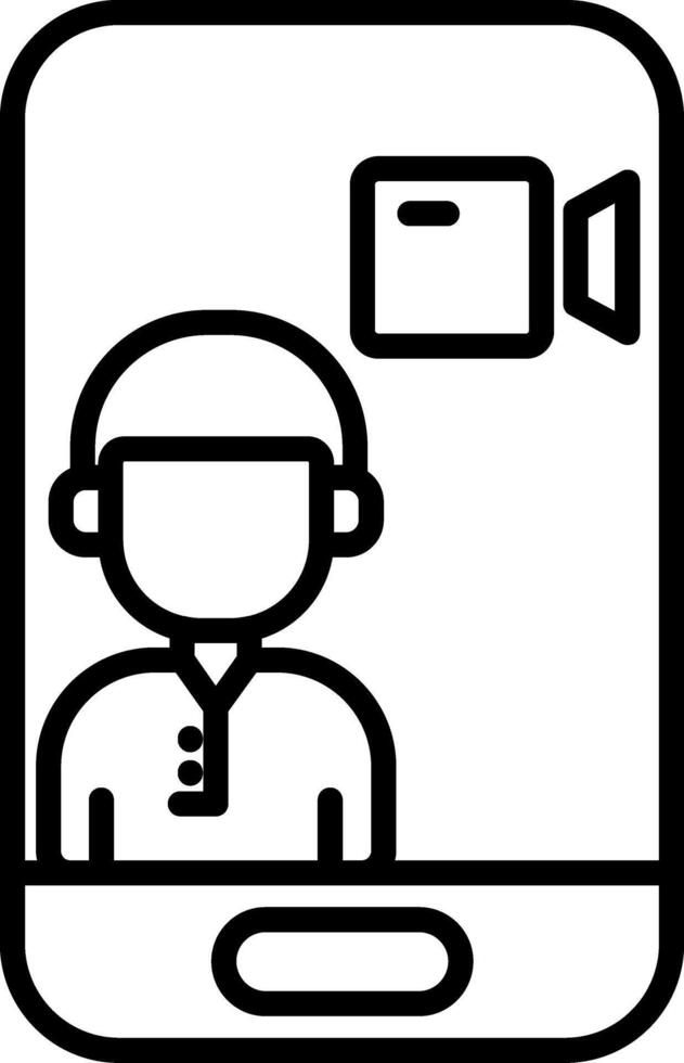 videocall Line Icon Design Element vector