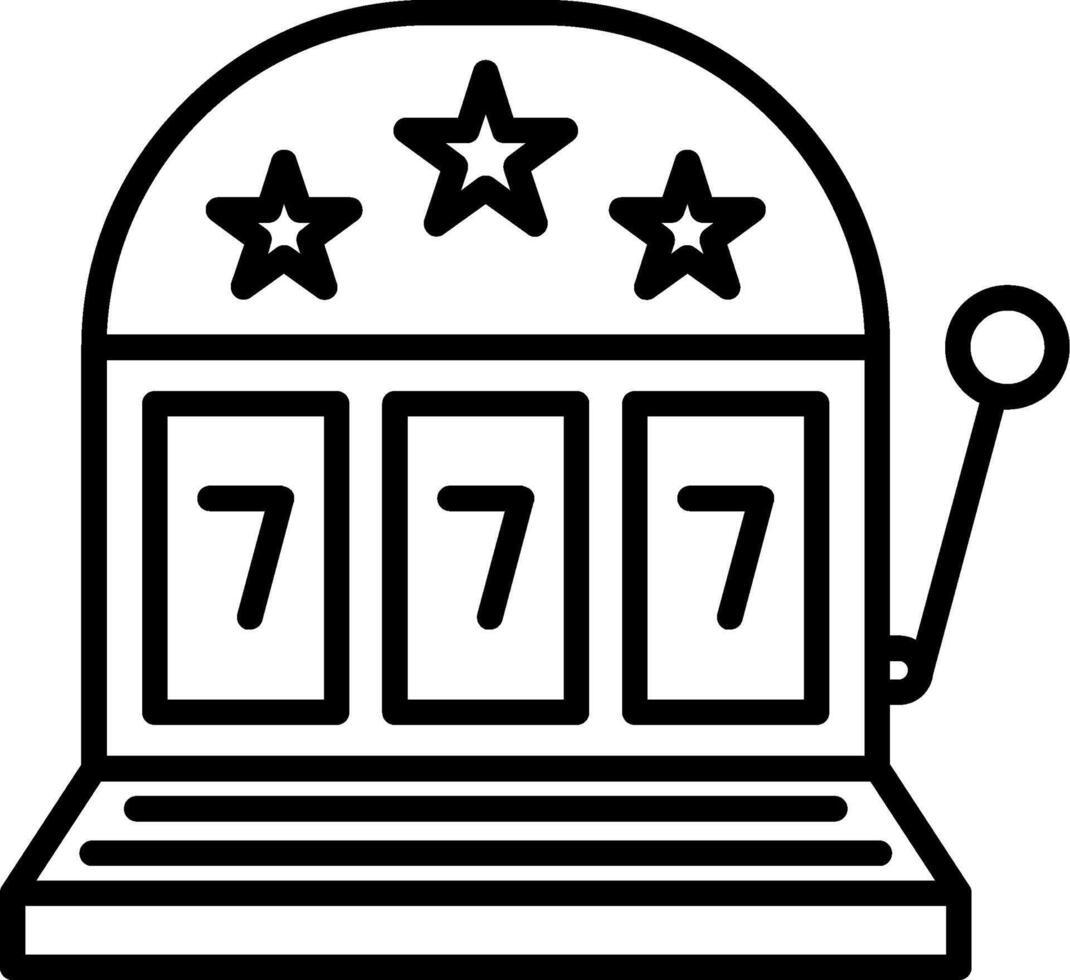 Slot Machine Line Icon Design Element vector