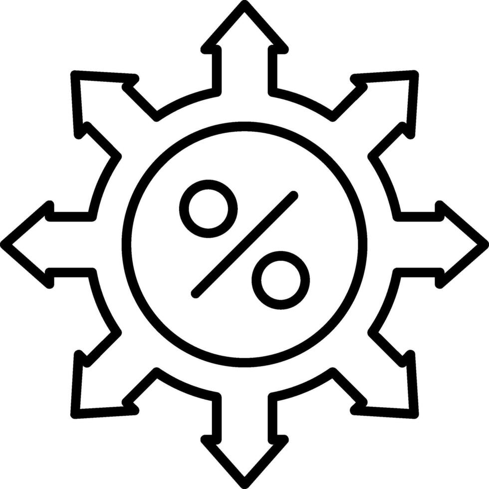 Percentage Line Icon Design Element vector