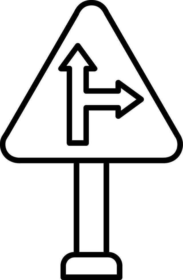 Right Turn Line Icon Design Element vector