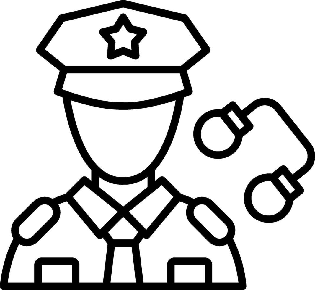 Policeman Line Icon Design Element vector