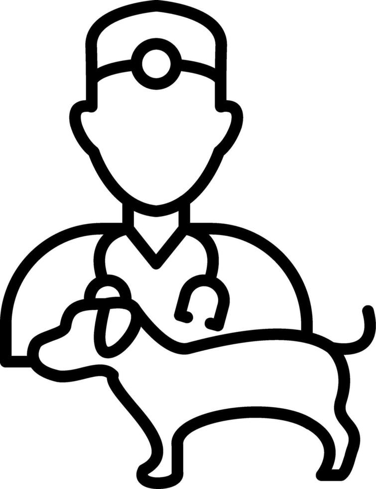 Veterinarian Line Icon Design Element vector
