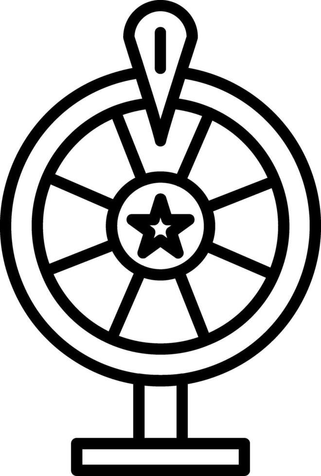 Wheel Of Fortune Line Icon Design Element vector