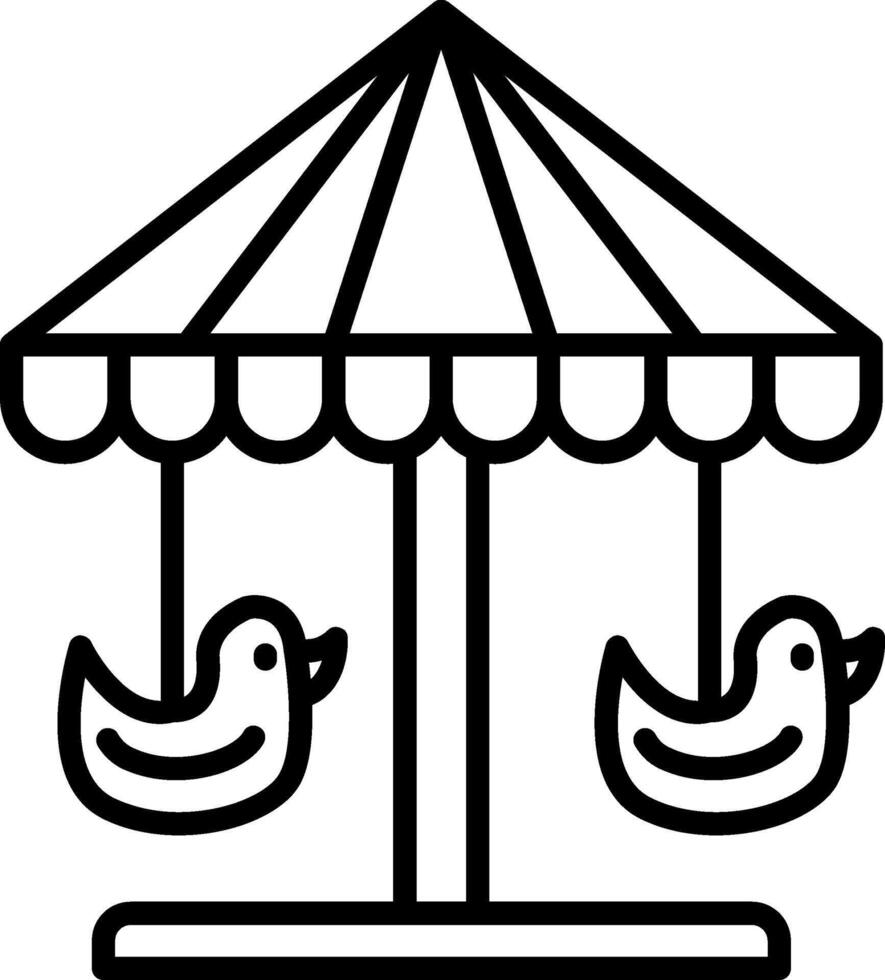Merry Go Round Line Icon Design Element vector