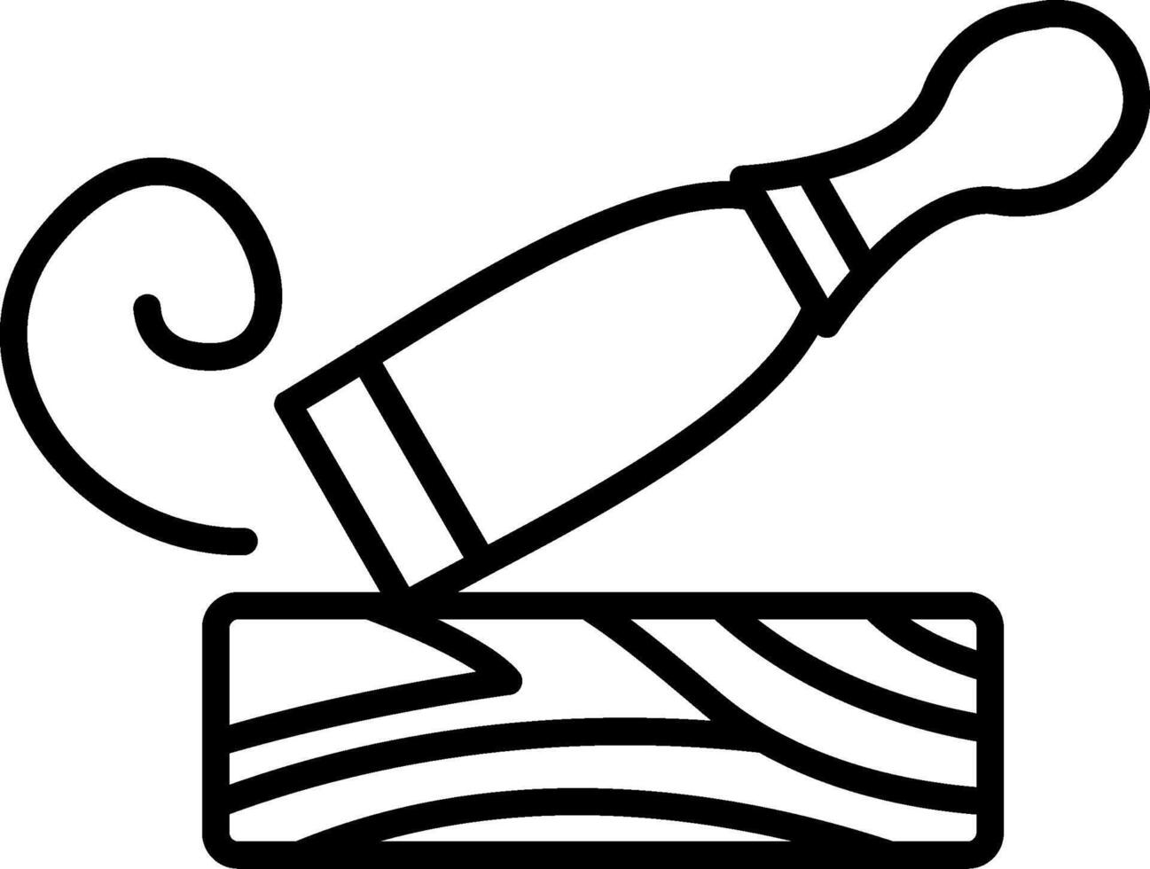 Chisel Line Icon Design Element vector
