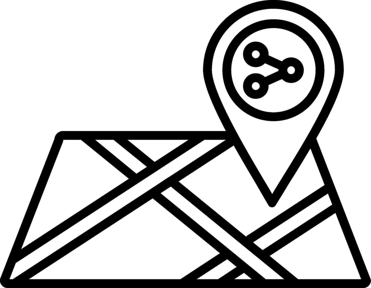 Share Location Line Icon Design Element vector