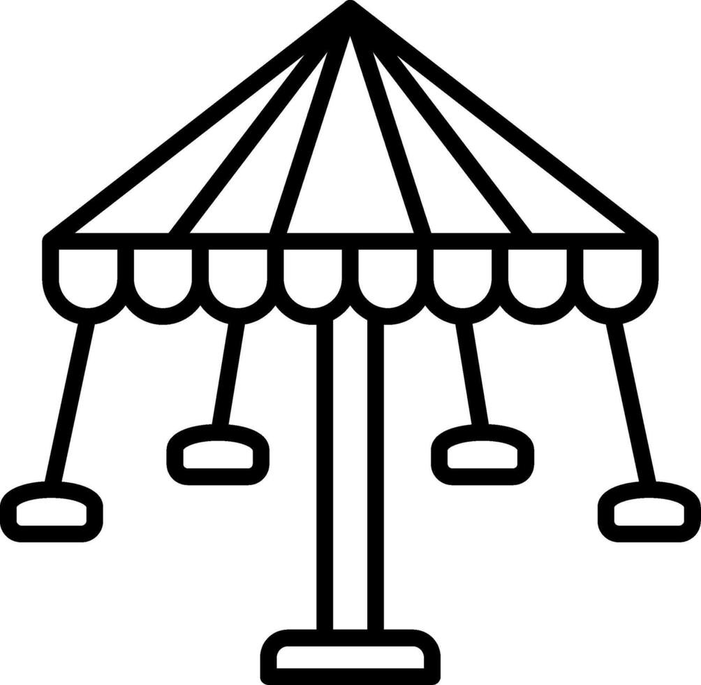Merry Go Round Line Icon Design Element vector