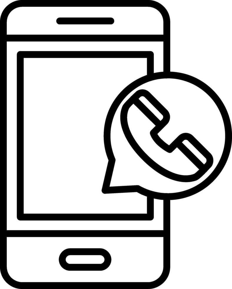 phone call Line Icon Design Element vector