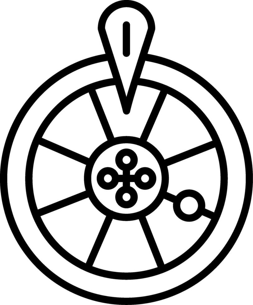 Roulette Wheel Line Icon Design Element vector