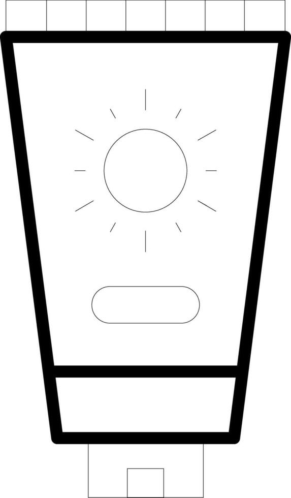 Sun Cream Line Icon Design Element vector