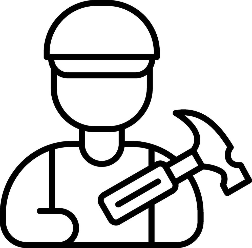 Carpenter Line Icon Design Element vector
