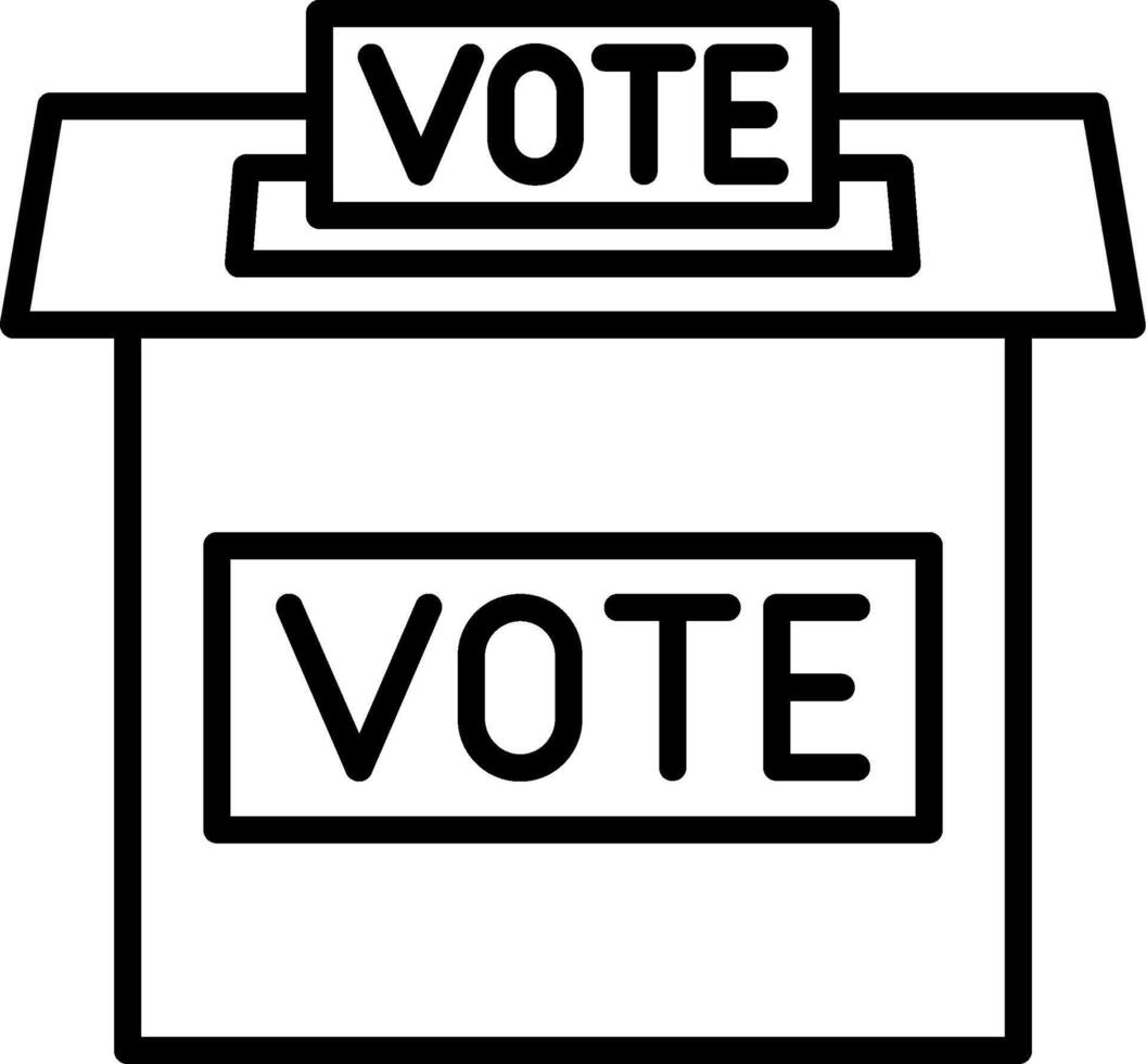 Voting Box Line Icon Design Element vector