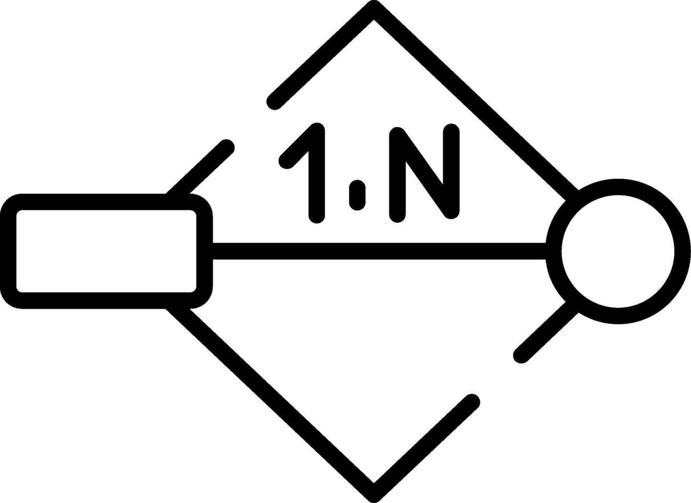 Cardinality Line Icon Design Element vector