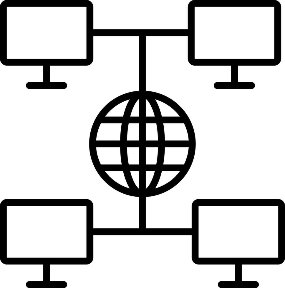 networking Line Icon Design Element vector