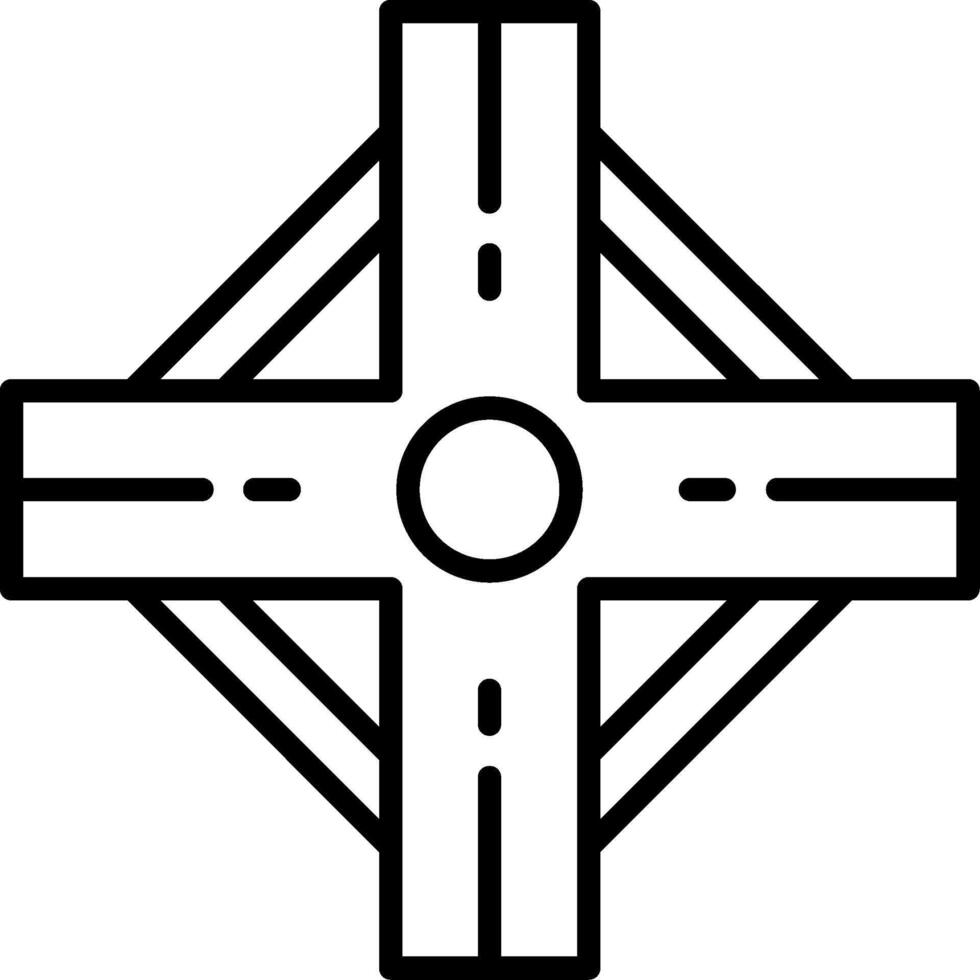 Road Intersection Line Icon Design Element vector