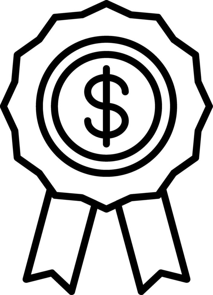 Casino Medal Line Icon Design Element vector