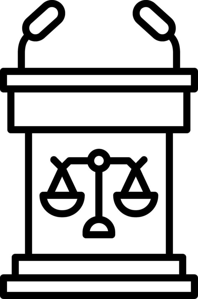 Tribune Line Icon Design Element vector