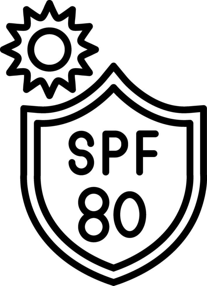 Spf 80 Line Icon Design Element vector