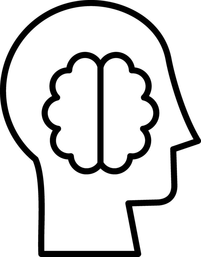 Brain Line Icon Design Element vector