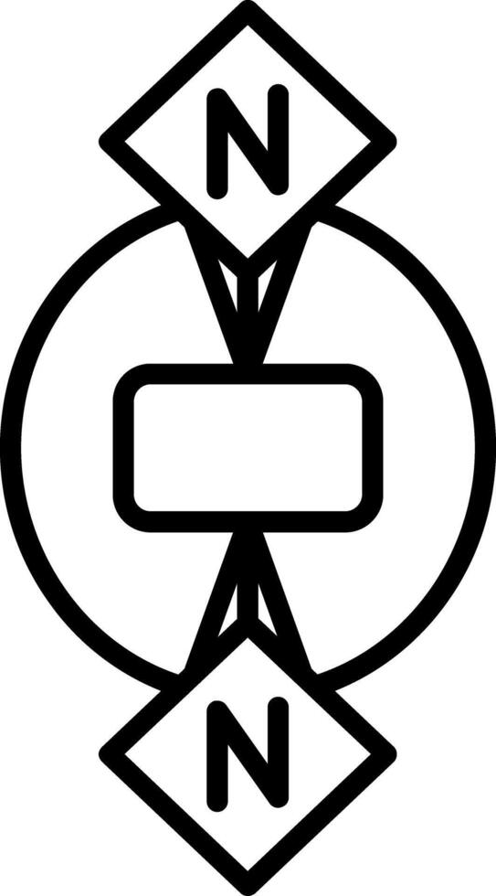 Many To Many Line Icon Design Element vector