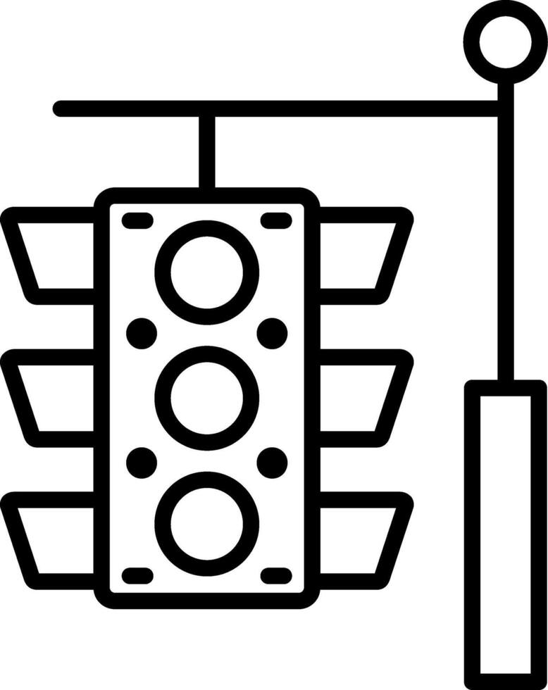 Traffic Light Line Icon Design Element vector
