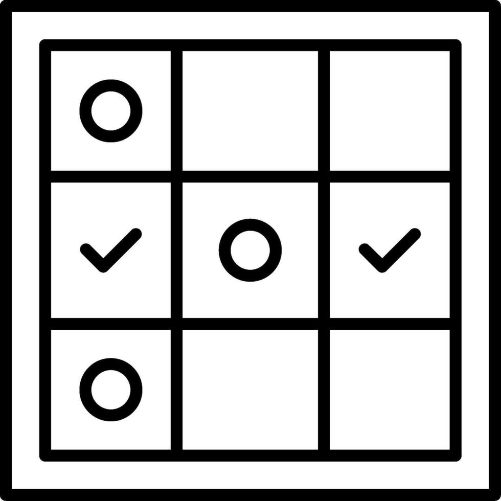 Tic Tac Toe Line Icon Design Element vector