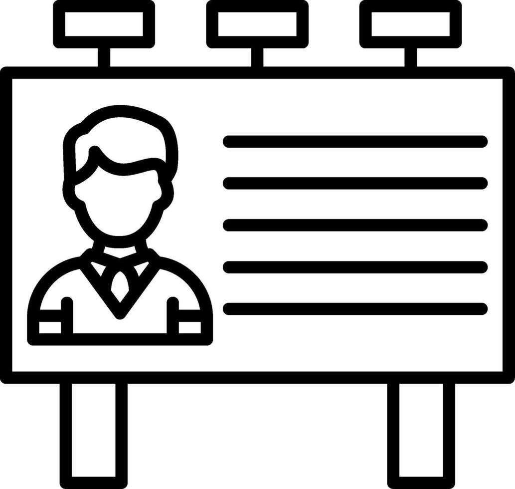 Billboard Line Icon Design Element vector