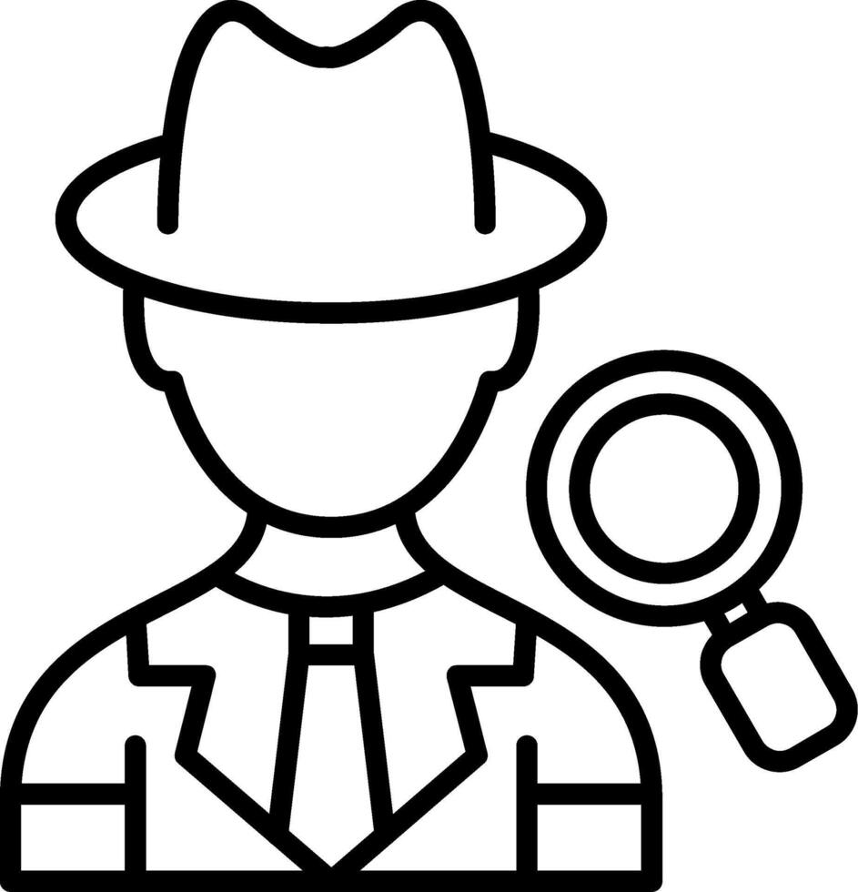 Detective Line Icon Design Element vector