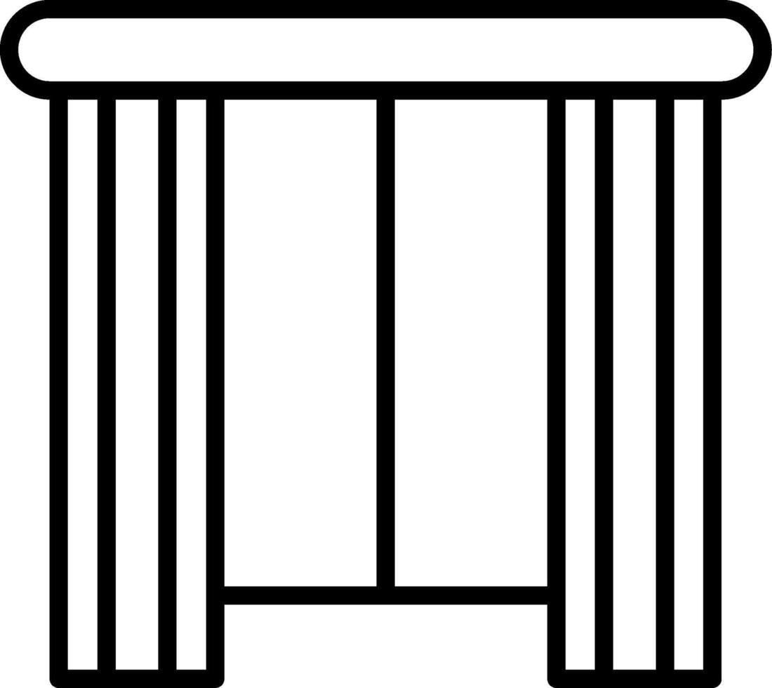 Curtain Line Icon Design Element vector