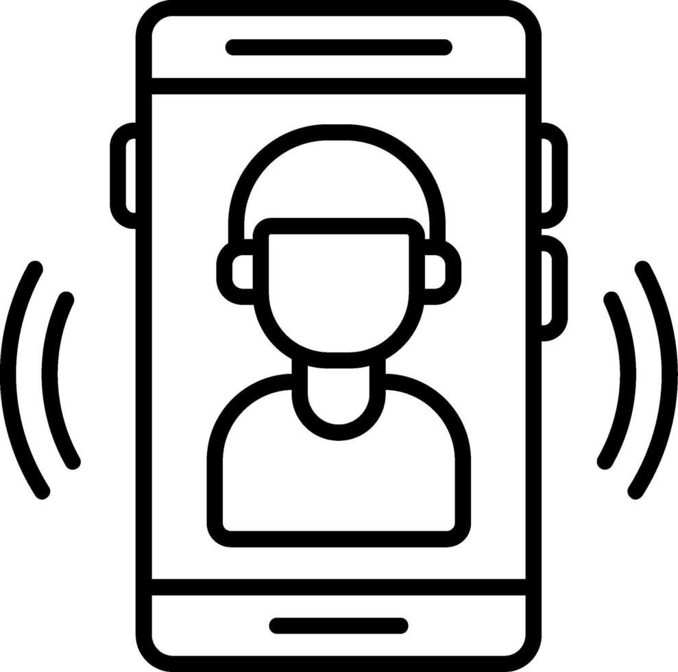 Phone Call Line Icon Design Element vector